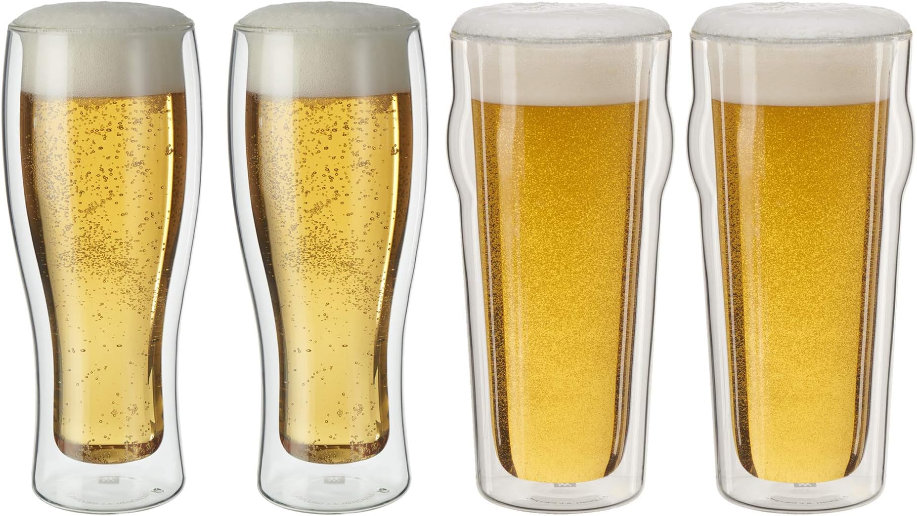 Sorrento 4-pc Double-Wall Pint & Pilsner Glass Set