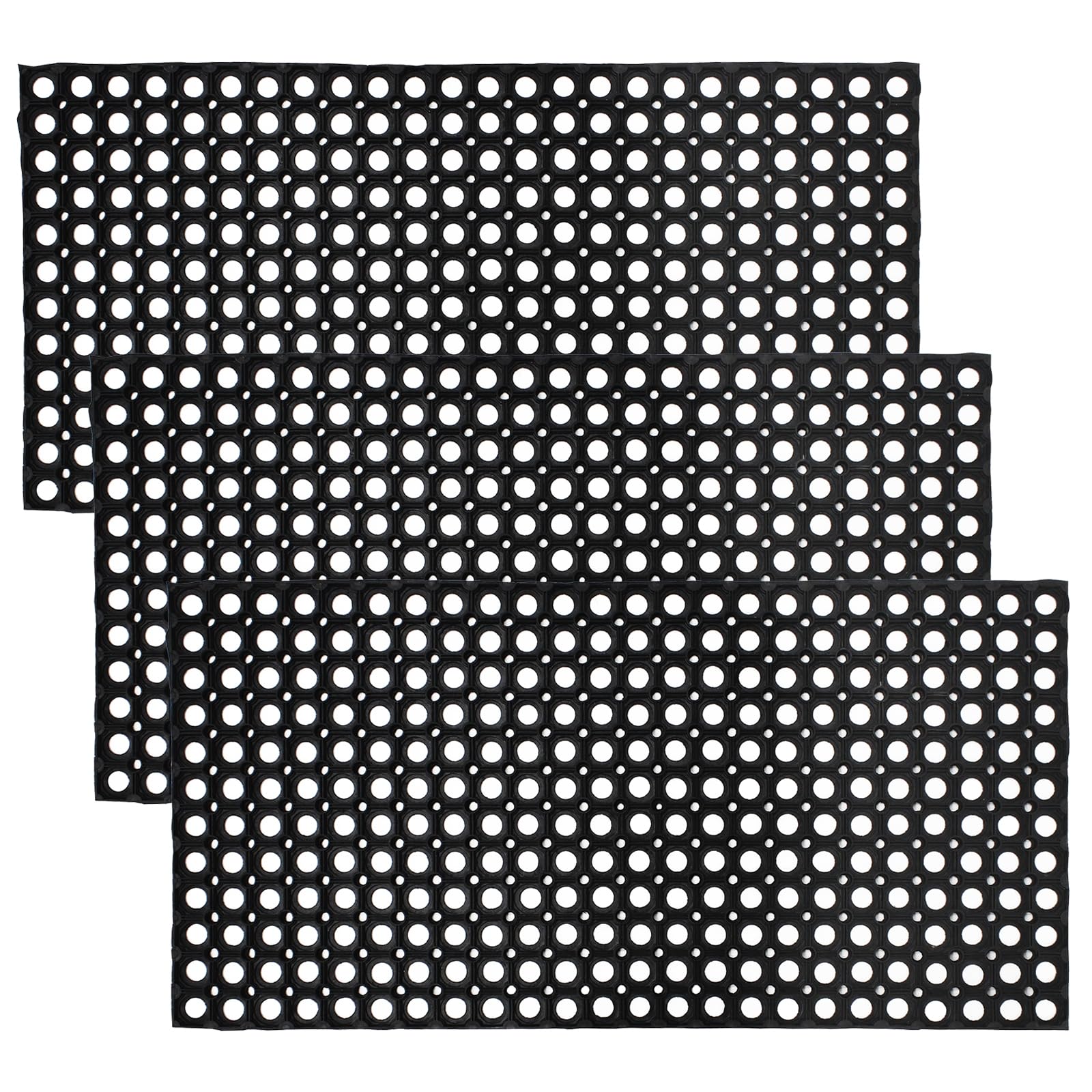 EDS Rubber Door Mat Heavy Duty Non-Slip Entrance Floor Door Mat Indoor & Outdoor Mats for Front Door Dirt Scrapper Garden Matting Welcome Grid Design (3, 50 x 100 cm (Rectangular))