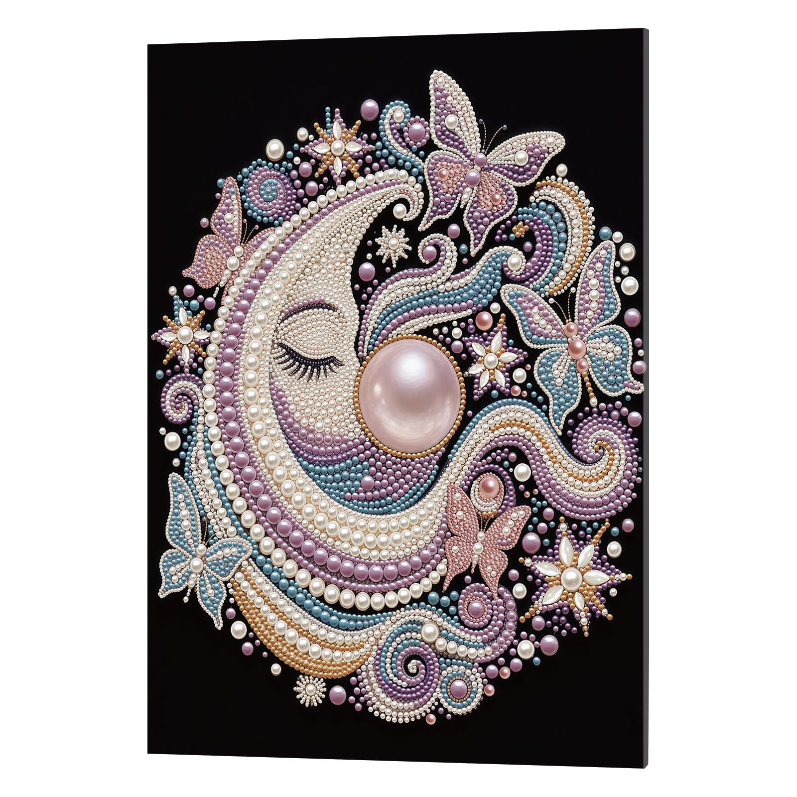 POETRYDRAW Moon Butterfly Pearl Art Kit with Frame 11.81x15.75In
