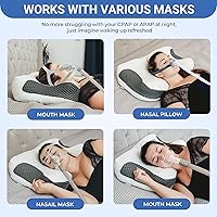 Vista 2 de Elviros Almohada cervical CPAP para el cuello para dormir, almohada ergonómica de altura ajustable para el cuello, almohada de espuma viscoelástica