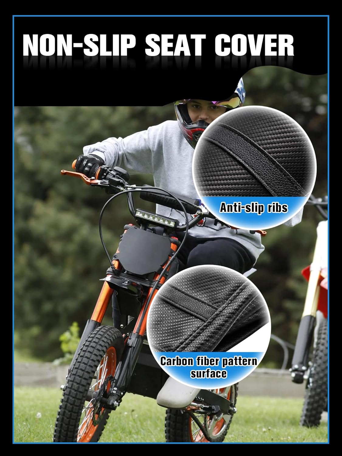 Non-Slip Seat Cover Compatible Fit for Tuttio Tutti Tutto Soleil 01, Electric Dirt Bike Soft Seat Cover Black