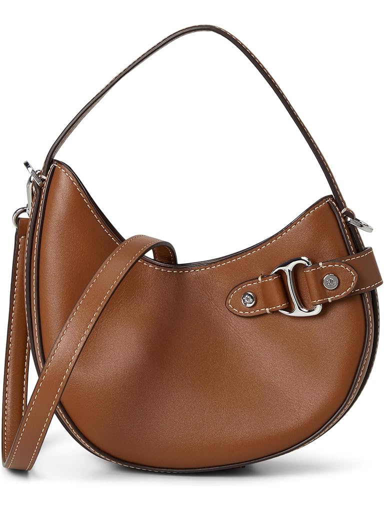 Tan Lauren Ralph Lauren Leather Small Tasha Crossbody Bag