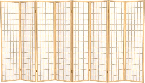ORIENTAL Furniture - Pantalla Shoji de 6 pies de alto, color natural, 8 paneles Natural,Rosewood,Blanco,Negro -,Miel,Nuez,Oro,Gris,Marfil
