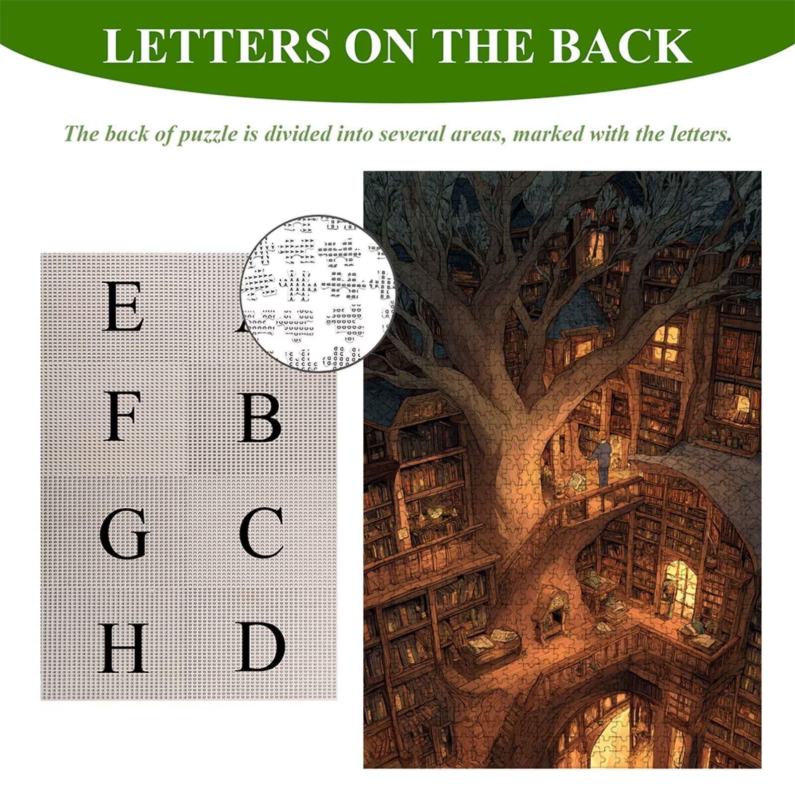 Puzzle 1500 Piezas Adultos Casa del árbol & Paisaje, Rompecabezas con Letras Traseras y Póster, Pasatiempo Antiestrés, Decoración de Pared, Regalo Decorar Mujer Hombre 87 x 57 cm (14 Años +) P3#785