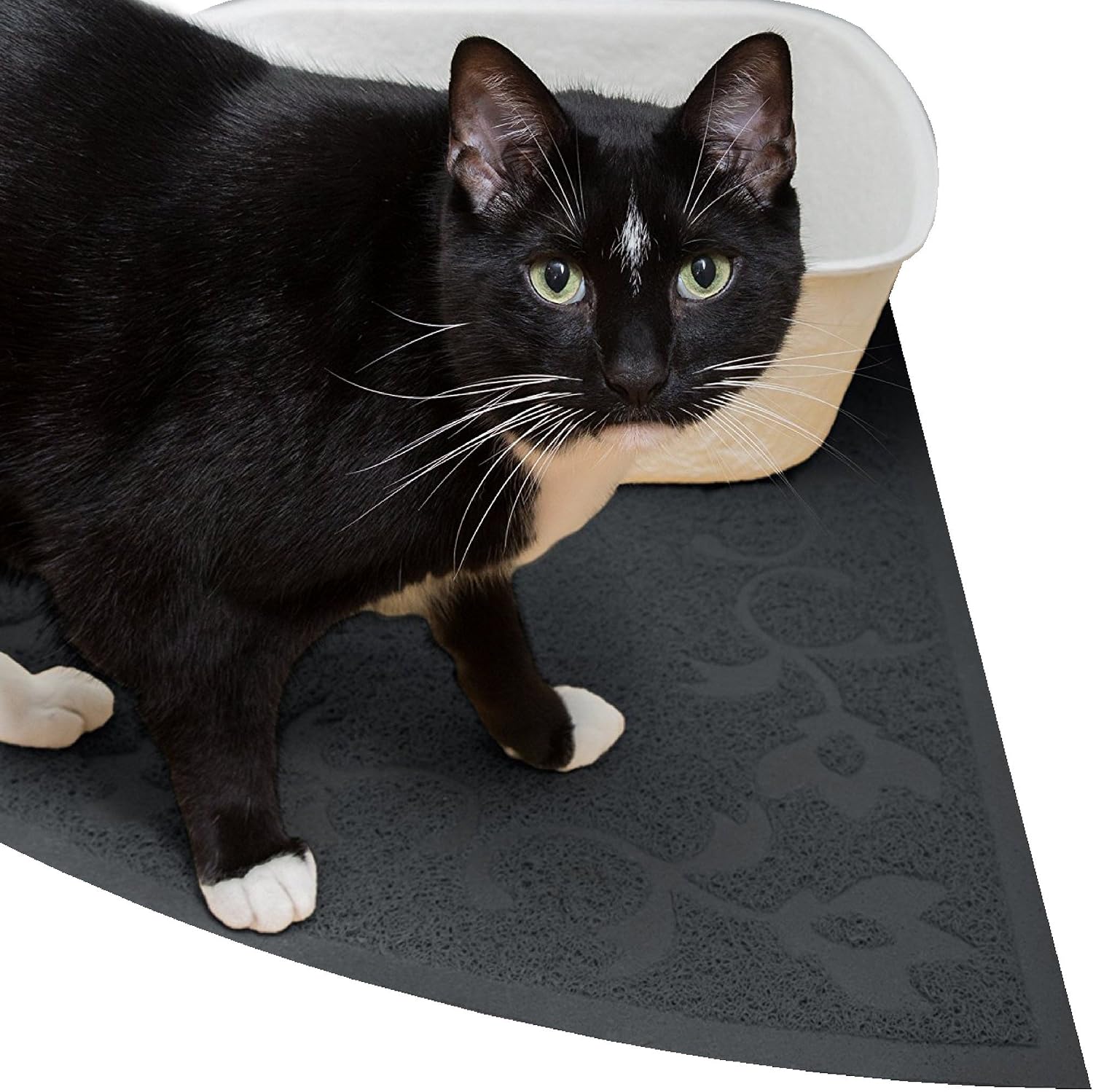 Large CORNER Litter Mat 23" x 23" Cat Litter Mat, Traps Messes, Easy Clean, Durable, Non Toxic Trapper Rug - Litter Box Mat, Cat Mat, Kitty Litter Mat