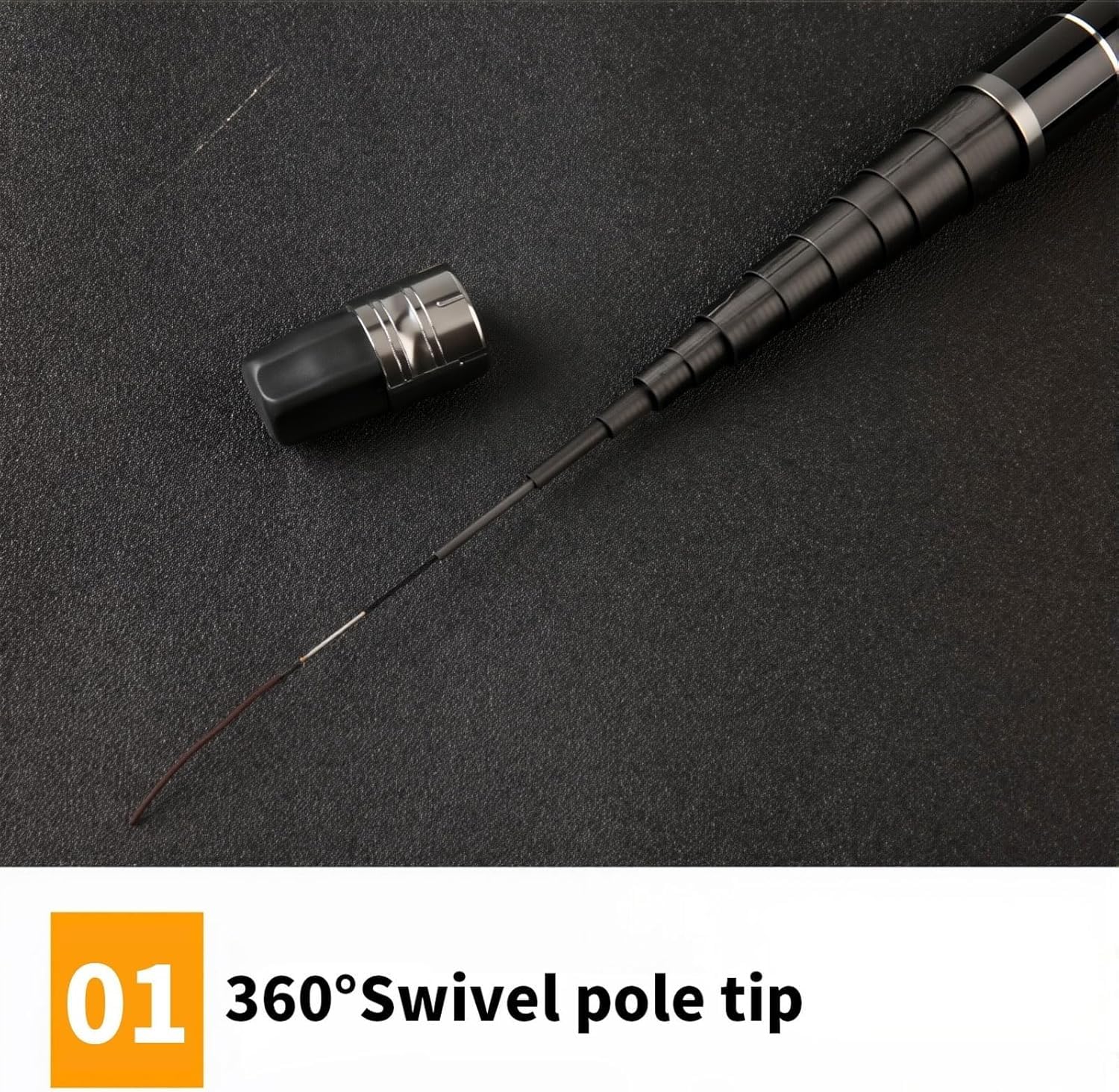 Canna da Pesca Fissa telescopica in Fibra di Carbonio da 7 m a 13 m, Ultraleggera e Super Rigida, Ideale per Lunghe sessioni di Pesca(10m)