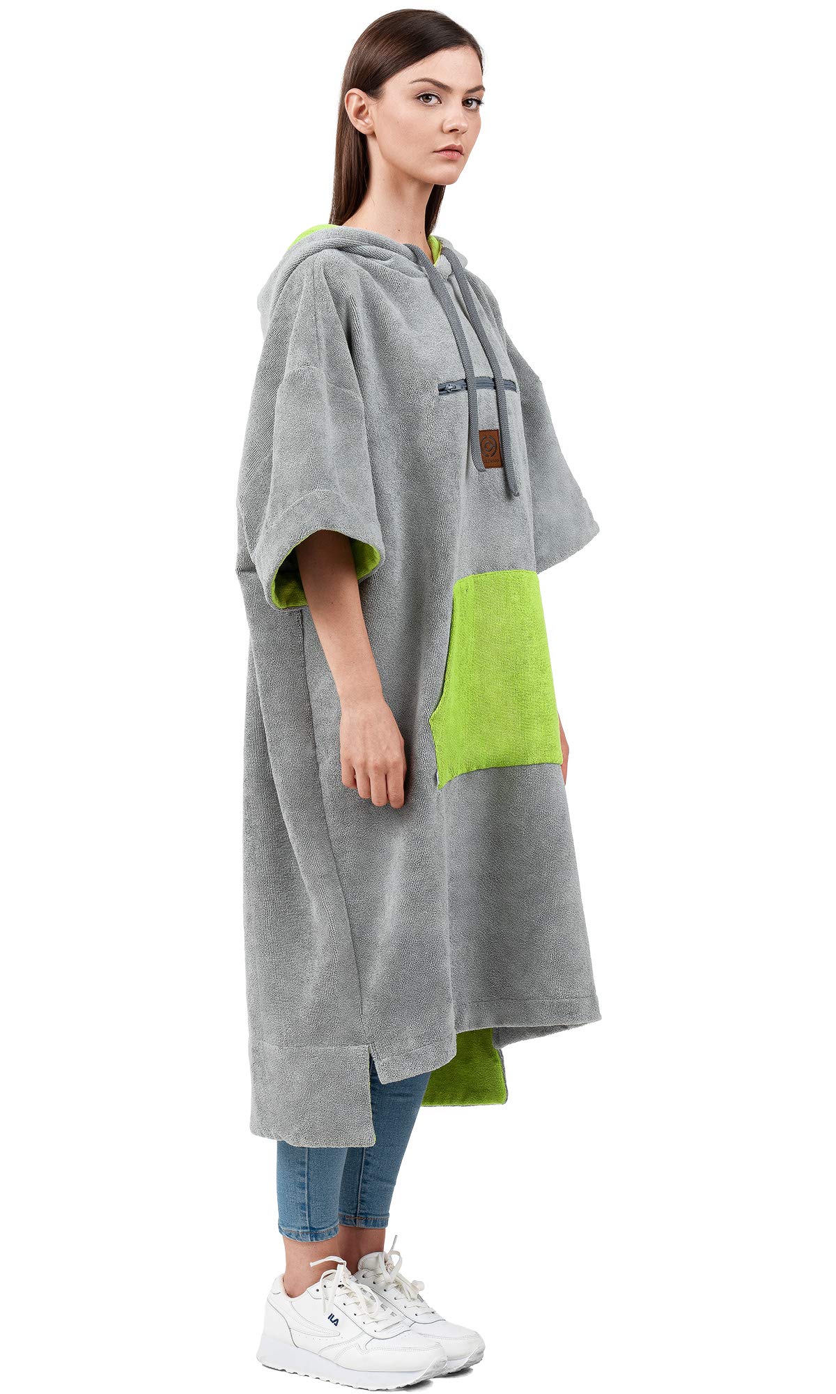 CULTHOOD Poncho Surf Toalla Playa Mujer, Hombre y Adolescentes, Bata Manta Cambiador Surf con Cremallera Bolsillo Toalla Microfibra Playa Grande Noches frías.