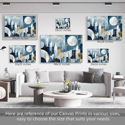 Miniatura 677 de Lienzo artístico para pared, pinturas de arte abstracto, fantasía azul, grafiti colorido sobre fondo blanco; decoración artística moderna para sala