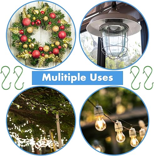 Miniatura 6 de Zonon Paquete de 50 ganchos en forma de S para colgar adornos mentales resistentes con clip en S de 3.8 pulgadas con clips para armario, plantas,