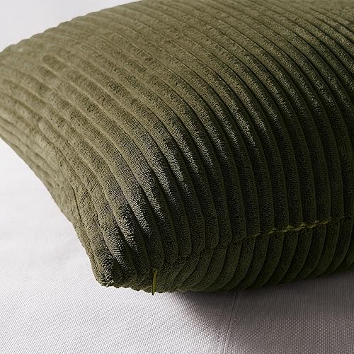 Miniatura 3 de Topfinel pack de 2 fundas de almohada de pana, gris, 16 x 16 pulgadas, sin relleno, con cremallera oculta  fundas de cojín decorativas para otoño,