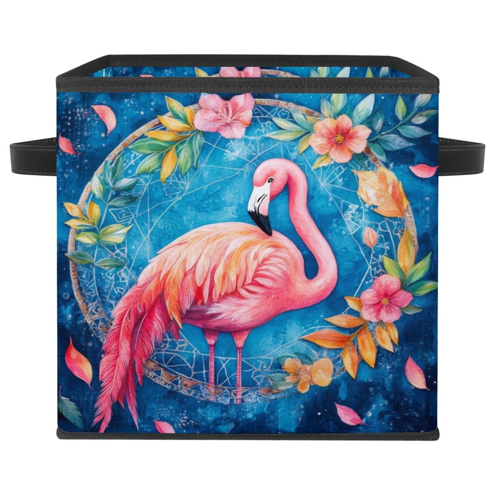 Placard encombré ? Ce grand cube rangement flamant rose range tout