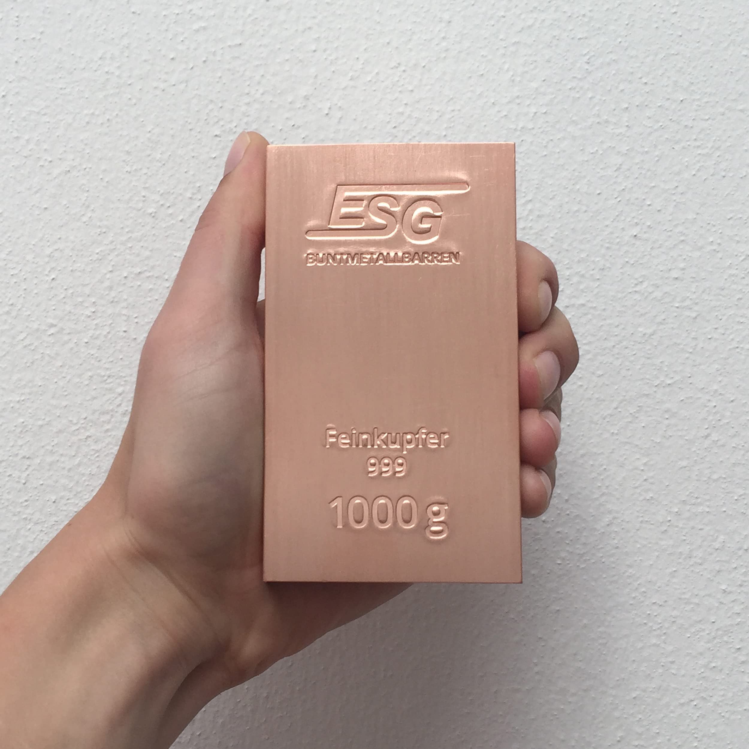 SEG ESG 999 Kupferbarren 1000 Gramm 1 Kg Feinkupfer