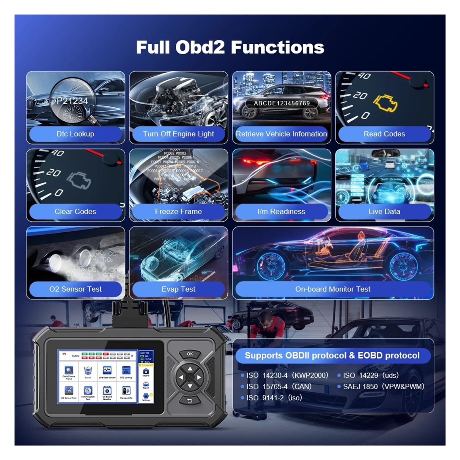 Scanner Obd2 2 + 32G Strumenti Diagnostici For Auto Automatiche Lettore Di Codici Strumento OBD Automobilistico Funzioni OBD2 Complete Test Bidirezionale