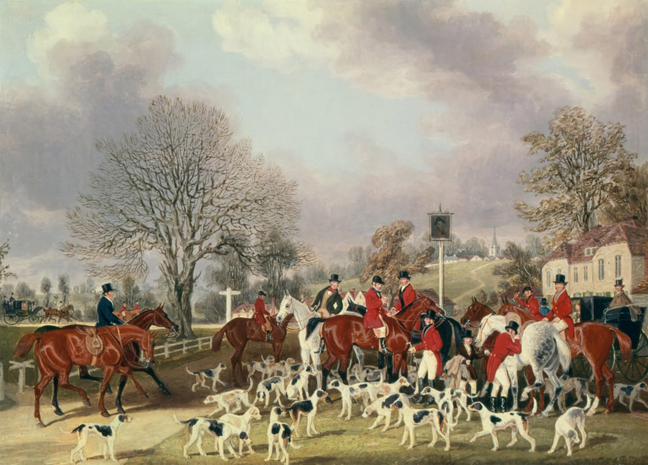 SERENDIPITP Retro Picture Poster Wall Art Pictures Painting the Shire Hunt by Pollard Wall Art Canvas Print for Wall Decor 60x90cm