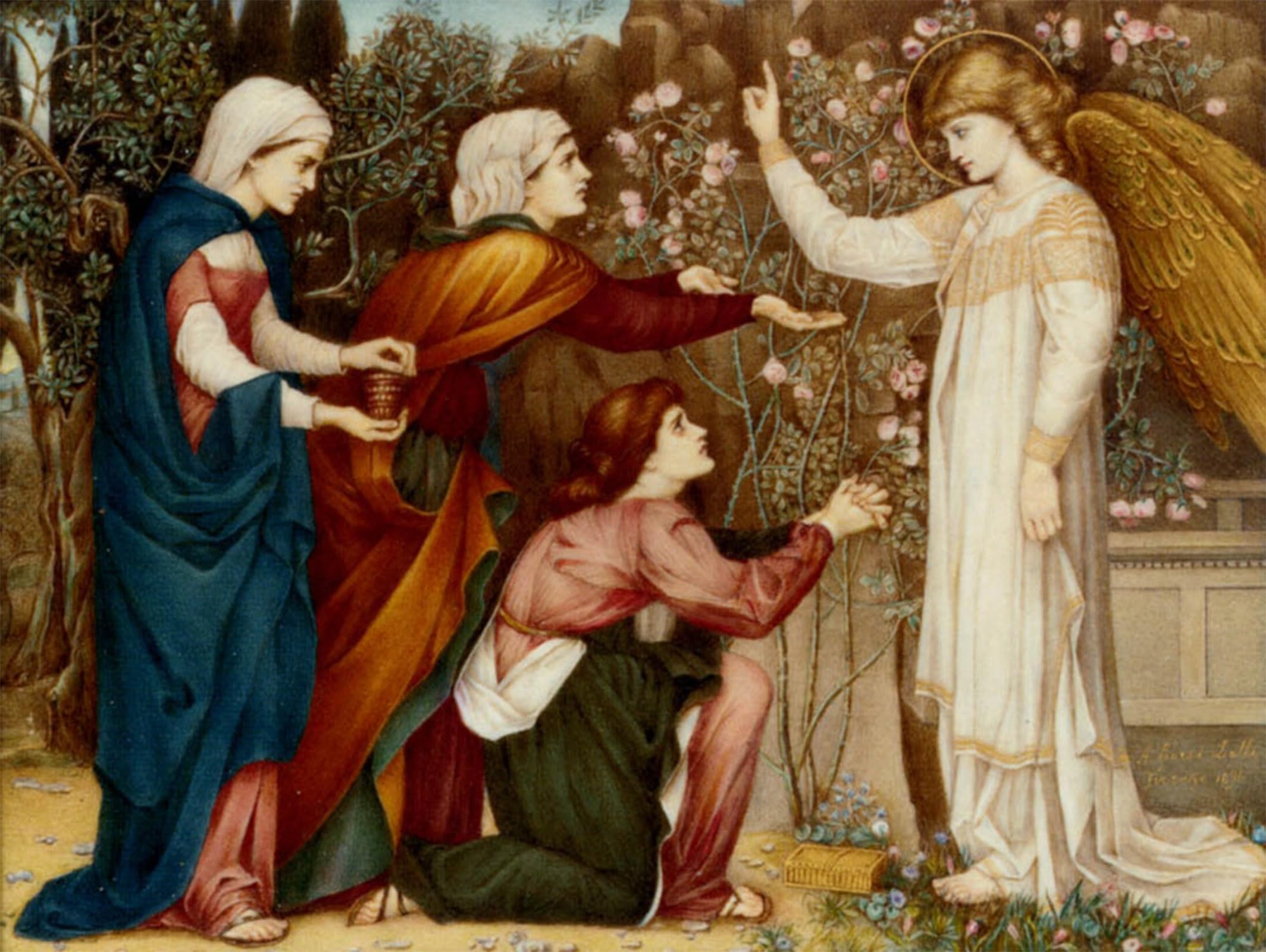 ARTXLXXBN Famous Prints Artwork Pictures Poster Painting Art Why Seek Ye the Living Among the Dread? St Luke Chapter Xiv Verse John Roddam Spencer Stanhope for Home Decor 60x90cm