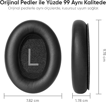 Artificial Leather Headphone Pad Memory High Quality Material Headphone Sponge for QuietComfort 45 (QC45) & Quiet Comfort SE (QC SE) Compatible with Minesk BOSE