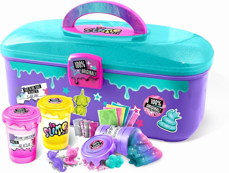 Canal Toys So Slime DIY Slime Case Make 6 Colorful Slimes & Decorate Your Storage Caddy – Just Add Water, No Glue or Mess – Includes Glitter, Confetti & Surprise Figures – Ages 6+