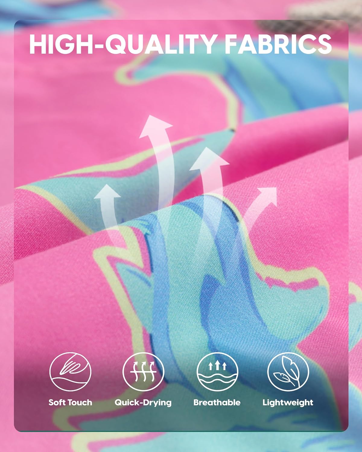 Mens Swim Trunks 7" Quick Dry Bathing Suits with Mesh Lining Printed Shorts Swimwear - Image 6