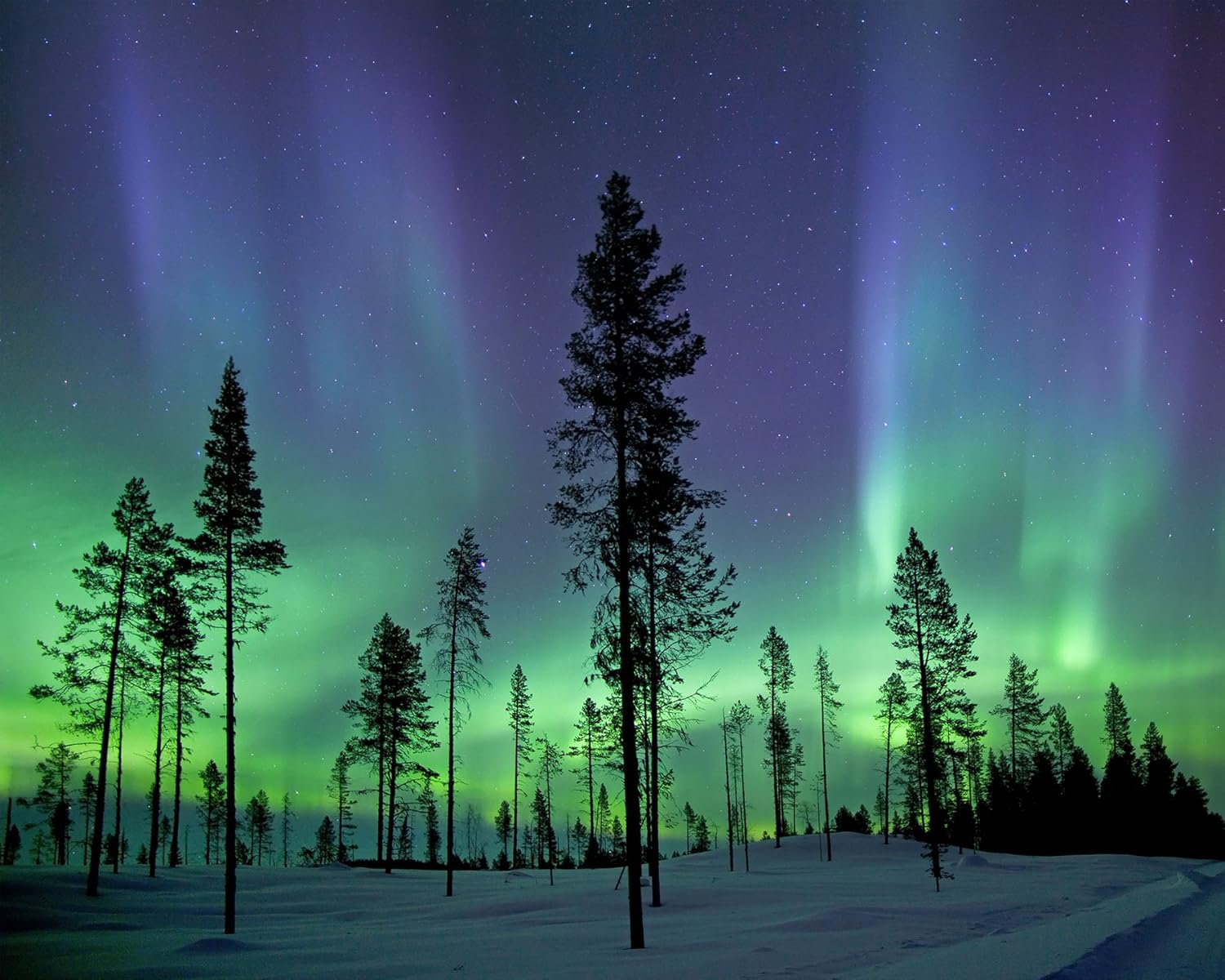 Buу 1 gеt 1 Wall Rogues WR50512 Aurora Borealis/Northern Lights Wall Mural, Multicolor