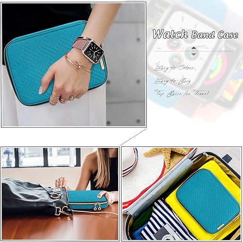 Miniatura 6 de Teamoy Funda de almacenamiento para correas de reloj con capacidad para 12 correas de reloj, bolsa organizadora de viaje compatible con todas las
