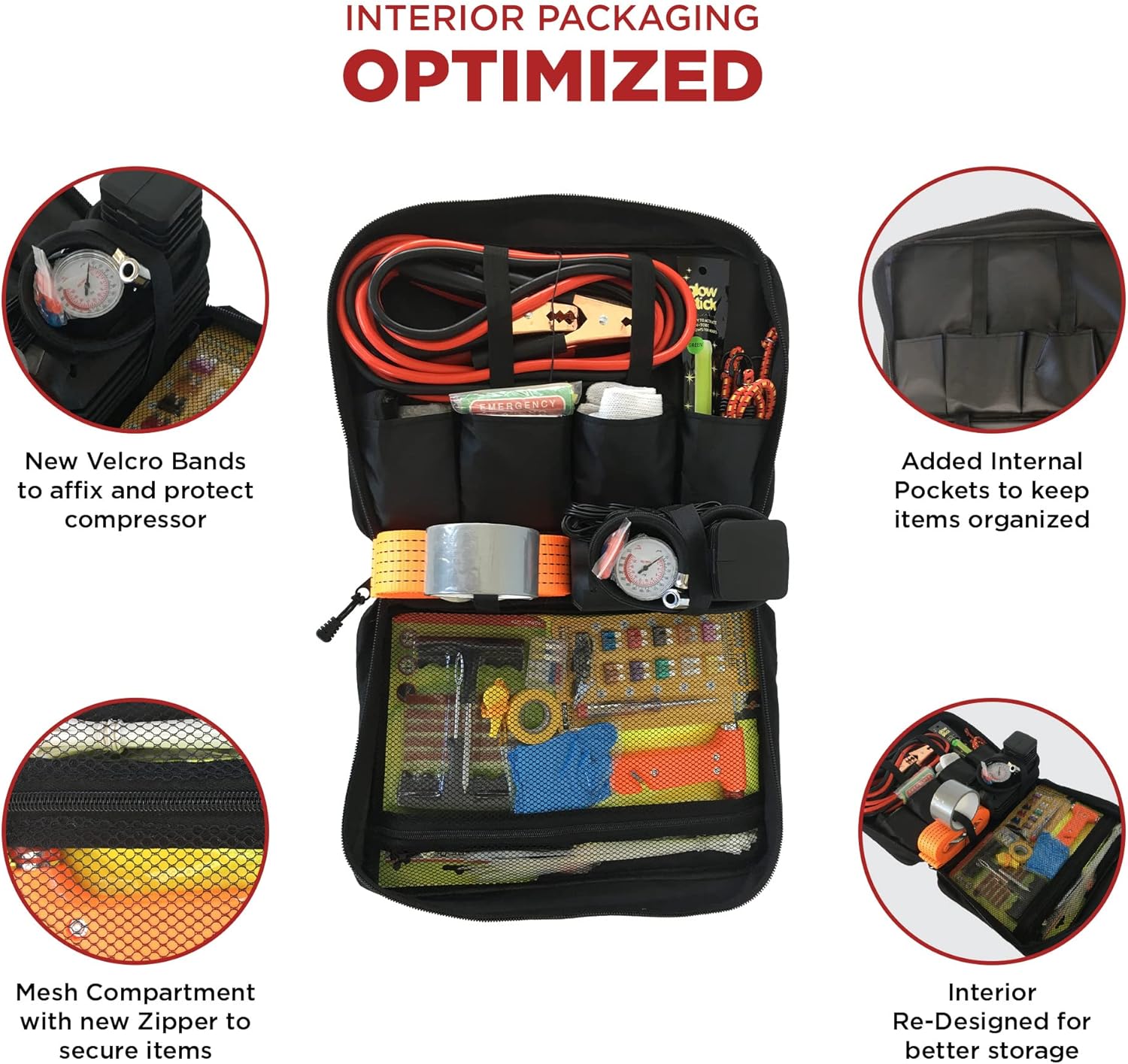 BLIKZONE Auto Roadside Emergency car kit Camo 81 Pc for Vehicle Emergency: Portable Air Compressor, Jumper Cables, Tire Repair Kit, Led Flash Light and All Essential Tools to Travel and Drive Safely : Everything Else