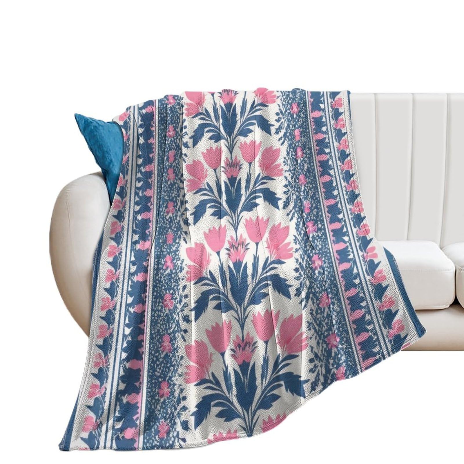 Couverture florale contre le froid plaid peluche lit dortoir