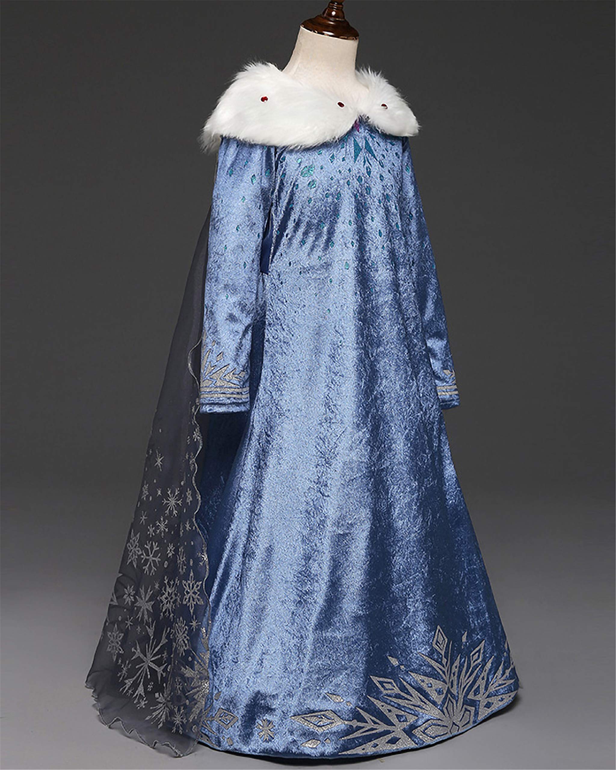 New front Costumi Bambina Tulle Diadema Festa Nuziale Blu Elsa Fantasia Principessa Cosplay Costume Carnevale Abito per Bambino Principessa Natale Partito Compleanno Carnevale Abiti Fantasia Vestite