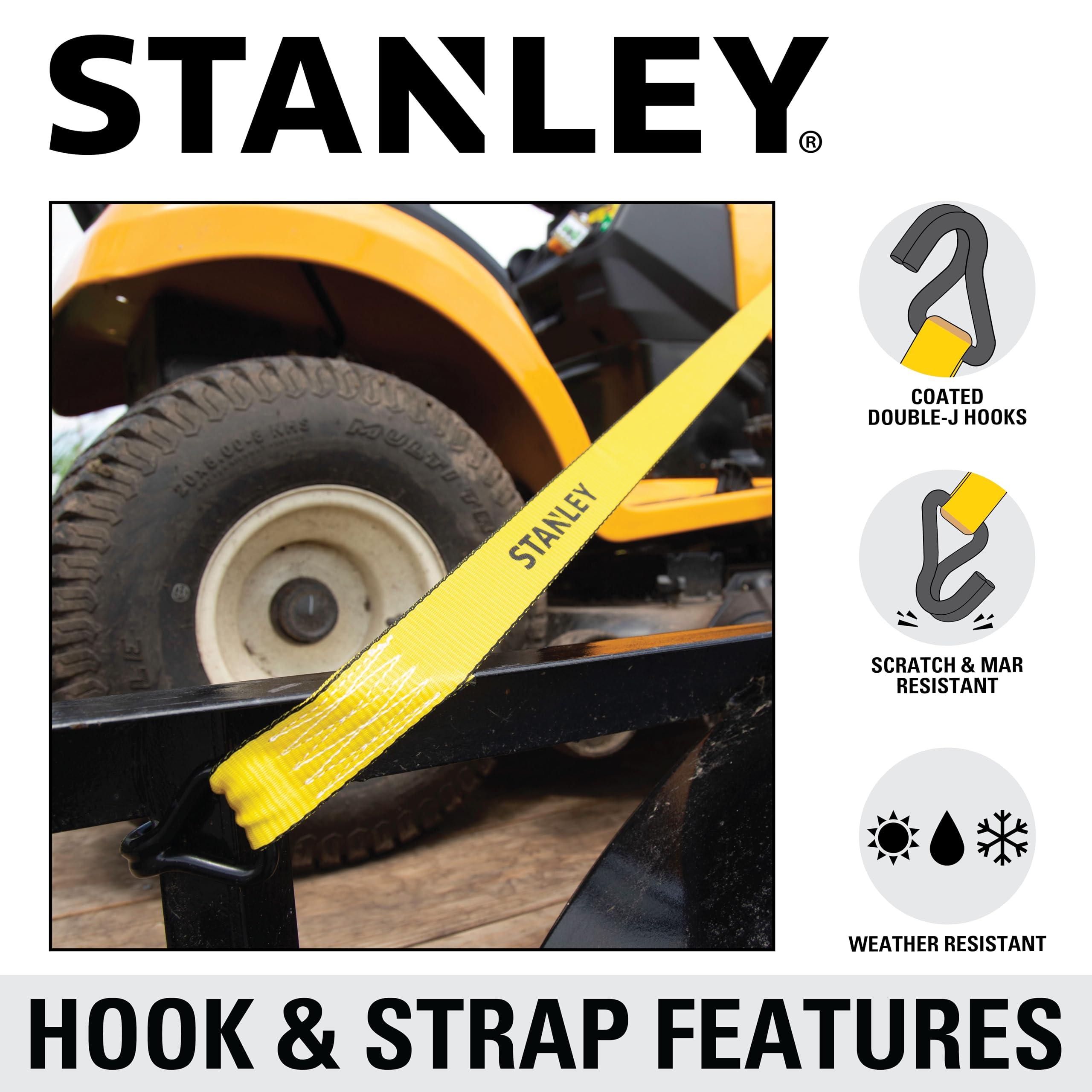 STANLEY S10074 Paski mocujące z grzechotką 3,8 cm x 40,5 cm (wytrzymałość na rozerwanie 1,5 kg) 4 szt