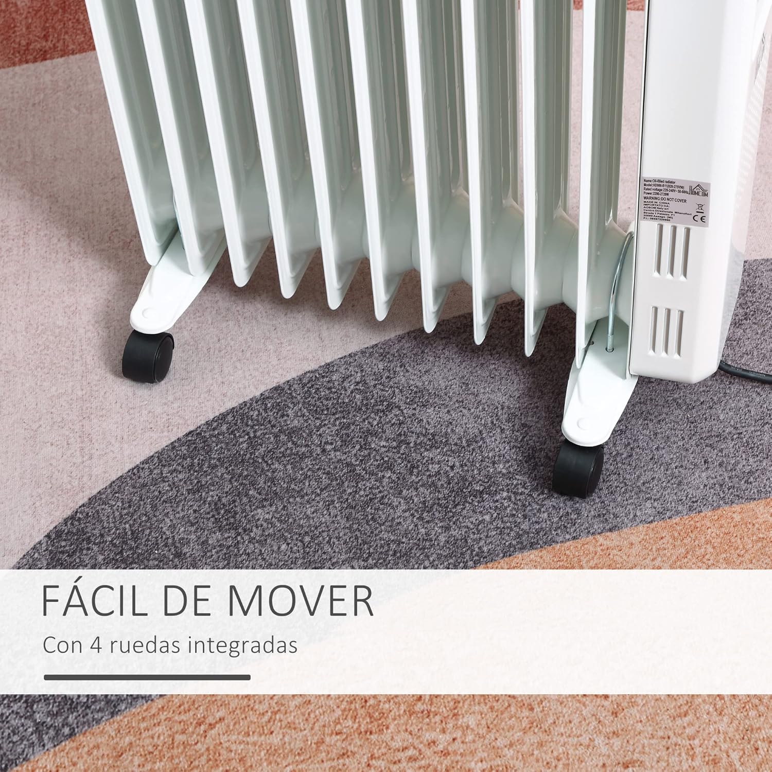 Radiator with wheels attached, showing easy movement