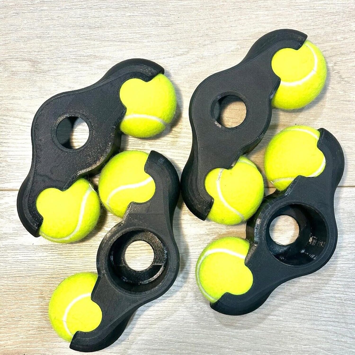 4pcs Indoor Bike Trainer Stand Rocker Feet Adapters with 8pcs Tennis Balls, for Indoor Bicycle Trainer Training Stationary Bikes, Stability Accessories for Smart Bike Resistance Trainer