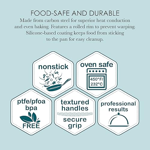 Miniatura 5 de Chicago Metallic Sartén cuadrada antiadherente para todos los días. Perfecto para hacer pasteles cuadrados, brownies, cazuelas y más gris