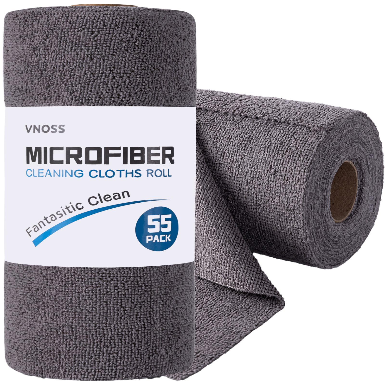 55 Pack Microfiber Cleaning Cloth Roll Tear Away Reusable Towels 11 X 9 Ultra Absorbent Lint Free Cloth