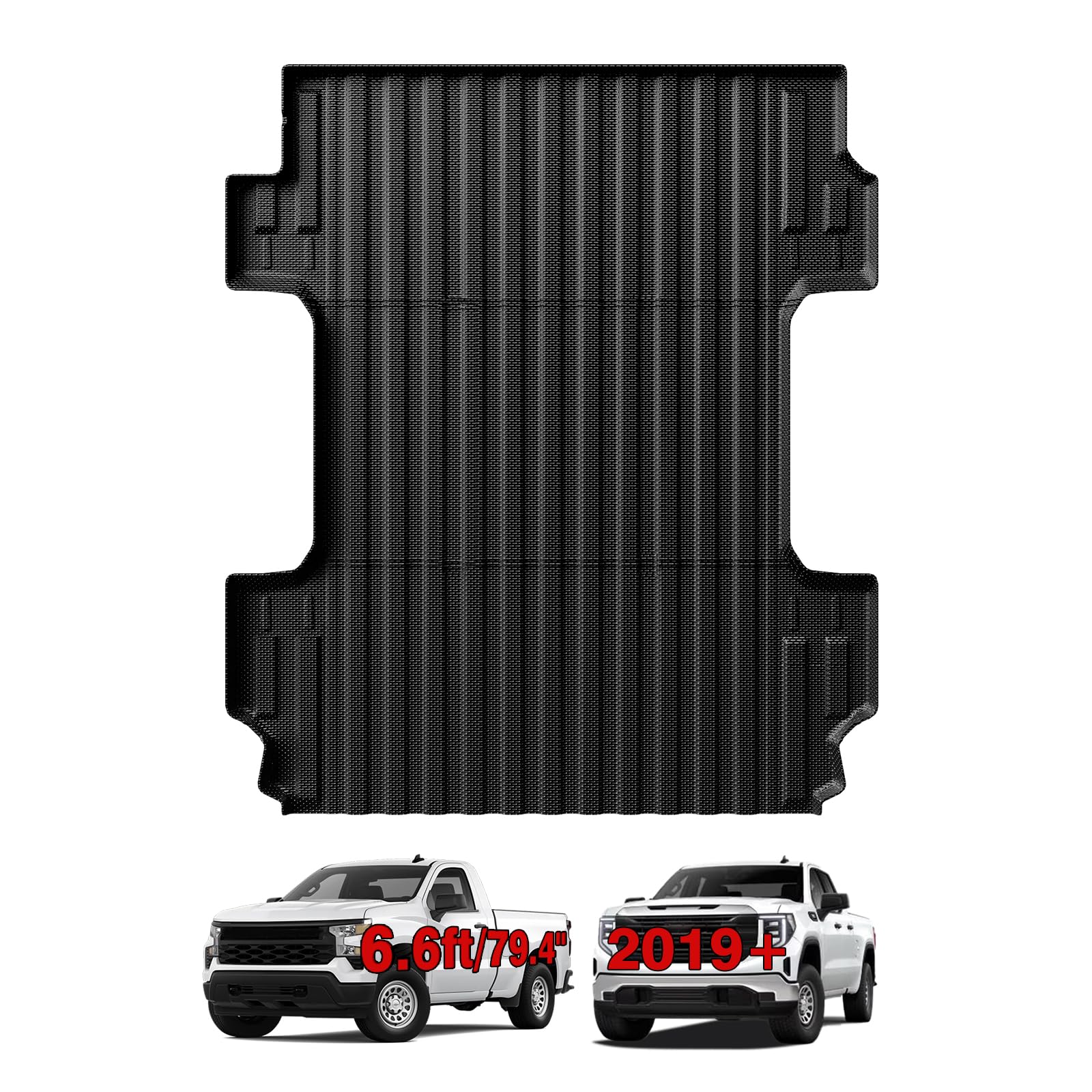 TripleAliners 6.6FT Truck Bed Mat for 2019+ Chevy Silverado/GMC Sierra 1500
