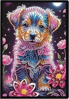Focart DIY Diamond Painting Notebook Kit, Theme of Pets, Special Shaped Diamond Art Notebook Journal Sketchbook for Writing & Drawing