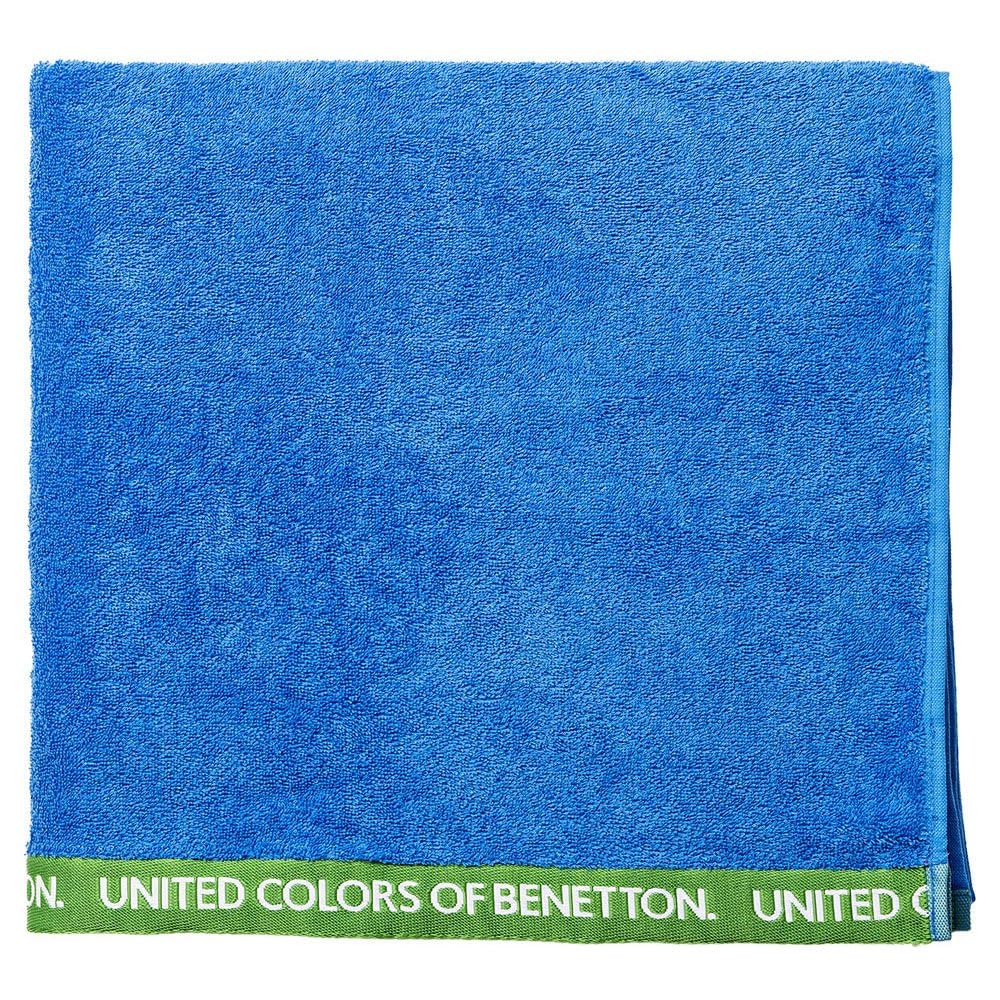 Lot de 2 Serviettes 90 x 150 cm + 90 x 160 cm Coton Biologique 450 g/m² Bleu Benetton