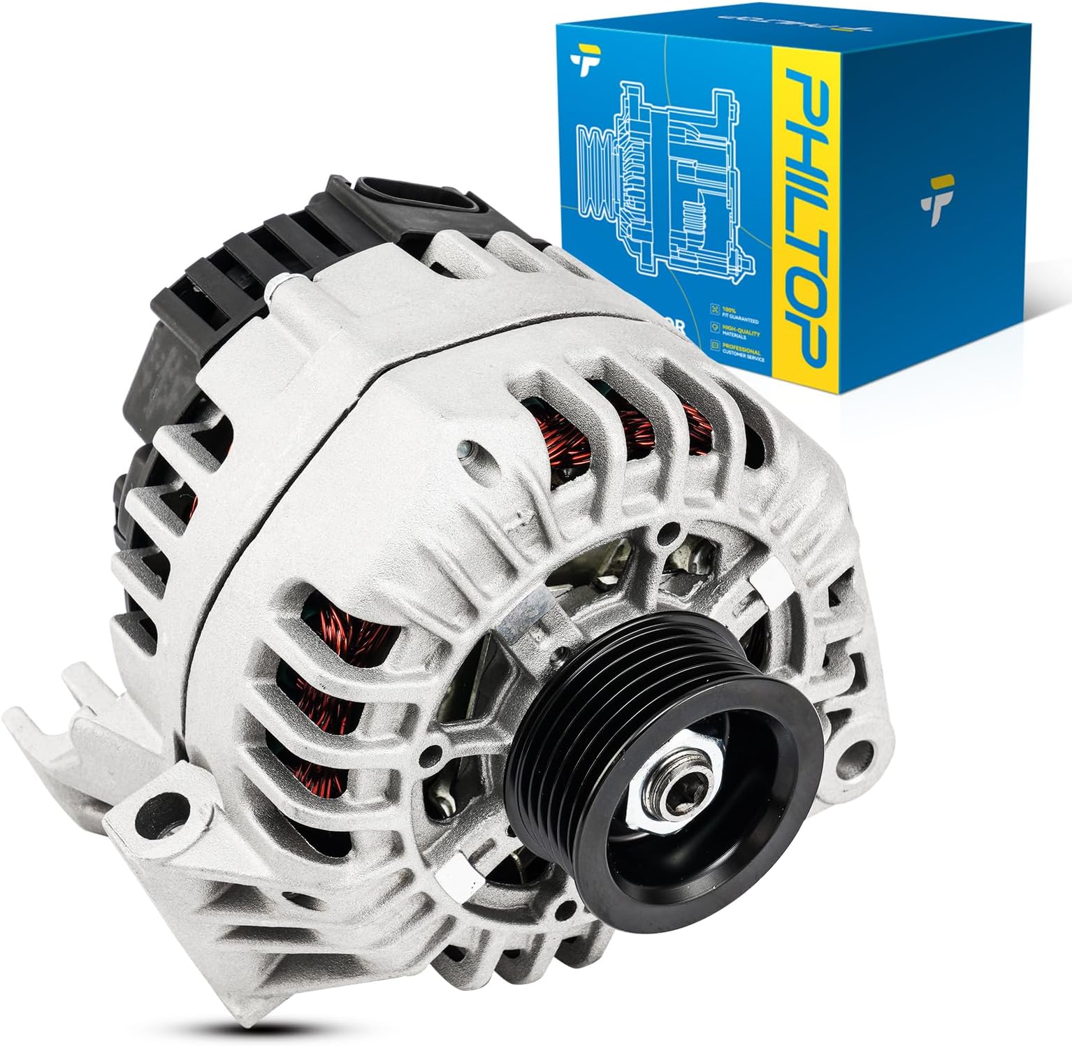 Alternator Compatible with Rendezvous 2002-2003 2007 All Model/2004-2005 3.4L/2006 3.5L, Aztek 2001-2005, G6 2005 High Amp Alternators Replace 13866N 12V 125Amp CW S6 6-Groove Pulley