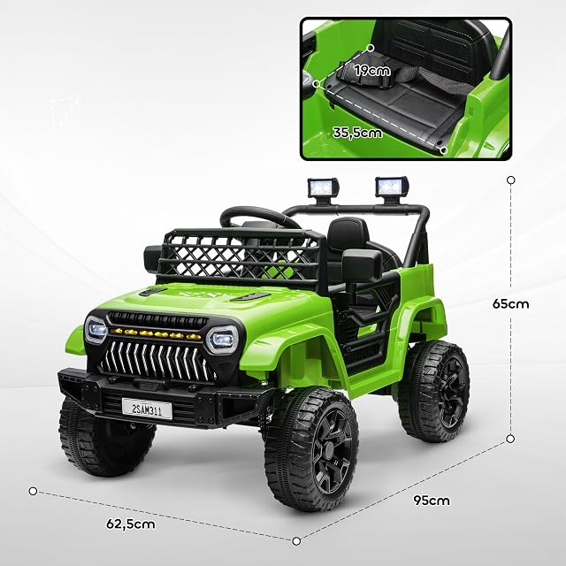 Foto 7 de 8 de AIYAPLAY Coche Eléctrico para Niños +3 Años 12V con Mando Distancia Verde