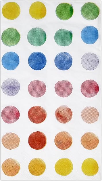 Paint Palette Guest Napkins 100 Pack 3 Ply Disposable Paper Hand Towels | for Artist Painter Spa Bathroom Party Decor