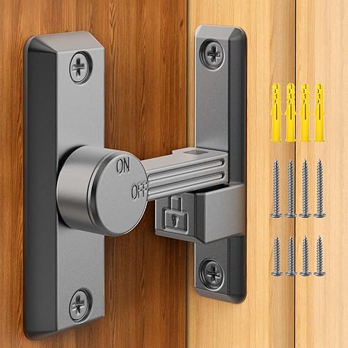 Pestillo para puerta de granero, cierre de 90180 grados, protege la privacidad  Pestillos deslizantes de zinc, herrajes de seguridad para puertas