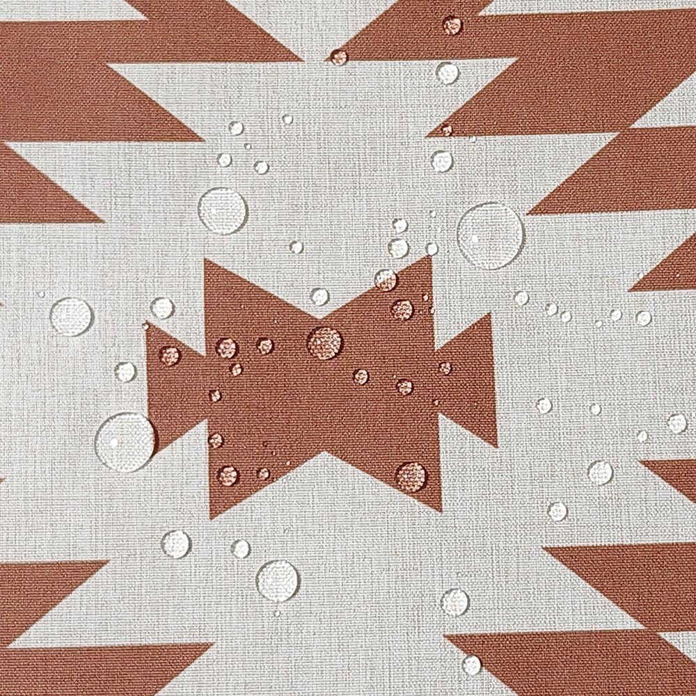 Southwest Rideau de douche en lin à rayures géométriques aztèques avec crochets – Rideau de douche occidental bohème pour salle de bain, 180 x 213 cm
