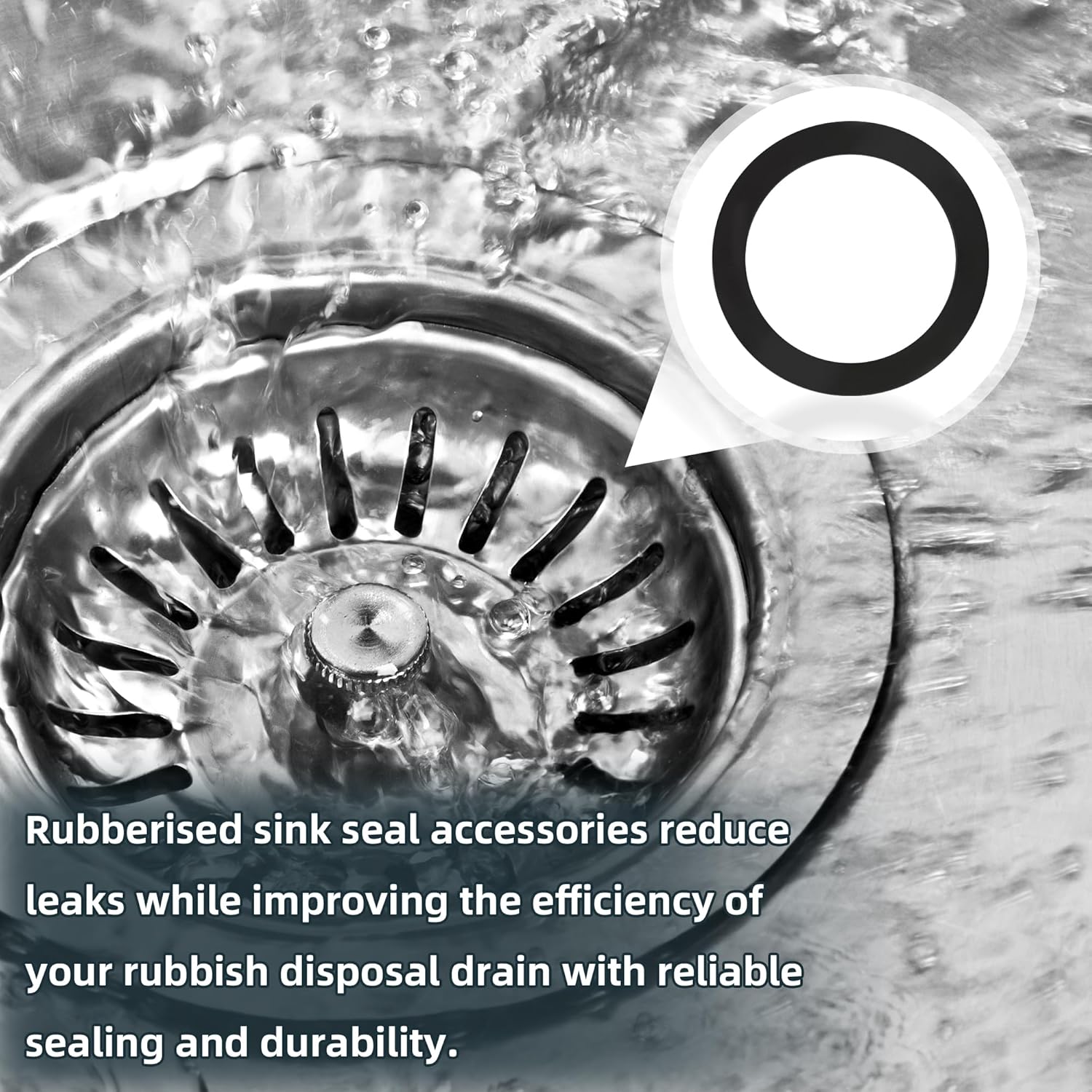 FLG-Seal Sink Seal Gasket Putty-Free Rubber Sink Seal Accessory,Garbage Disposal for Kitchen Sink Drain