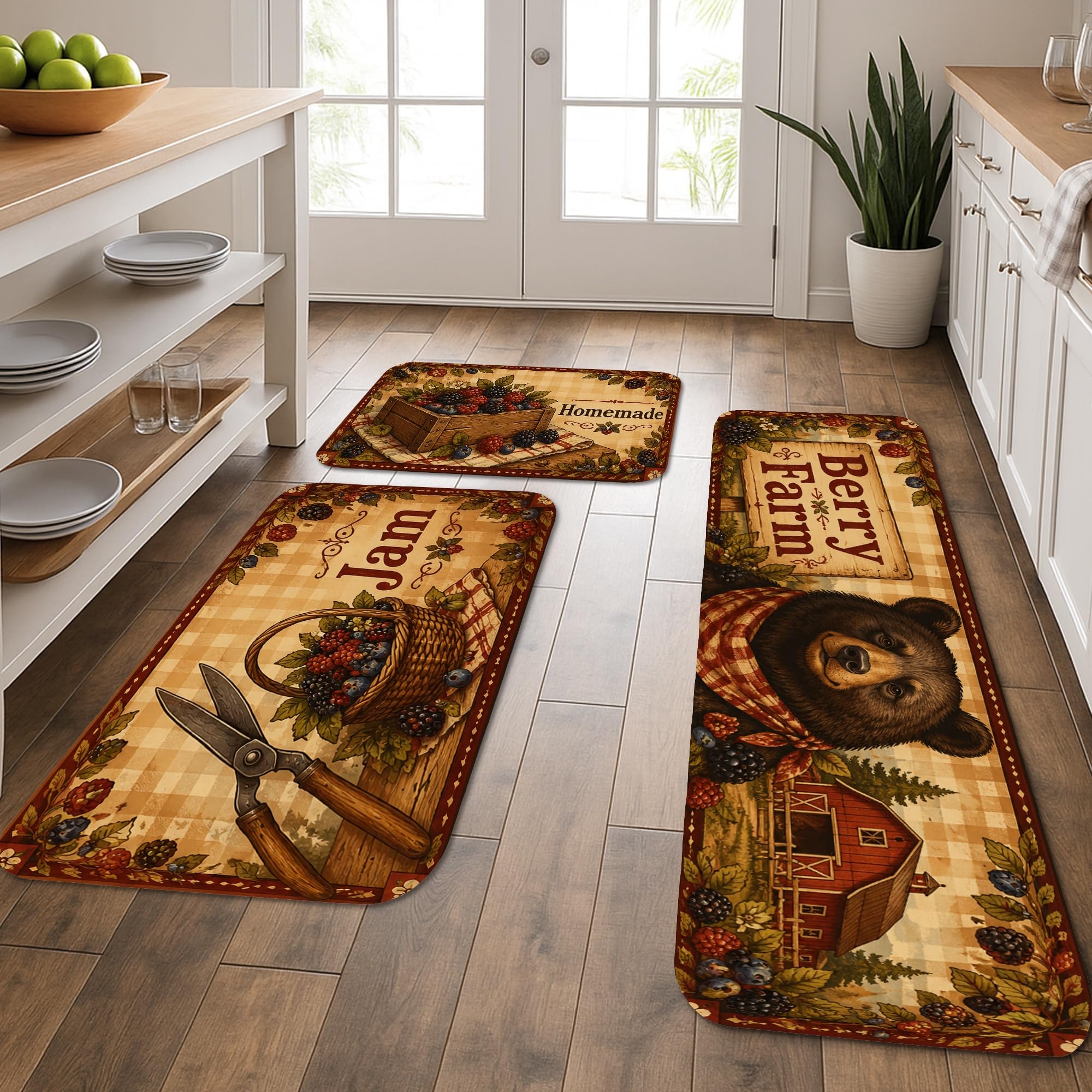 Tapis de cuisine lavable et confortable pour sol de buanderie lot de 3