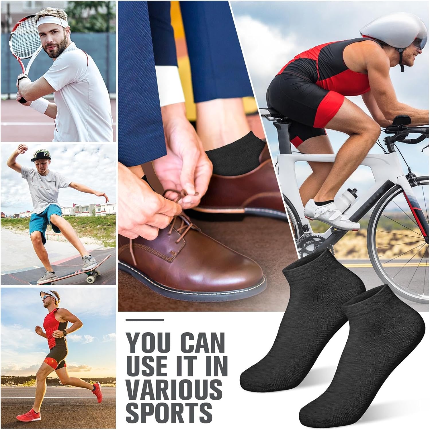 Geyoga 48 Pairs Men Cushion Ankle Socks, Comfortable Breathable Low Cut Casual Socks for Sports - Image 7