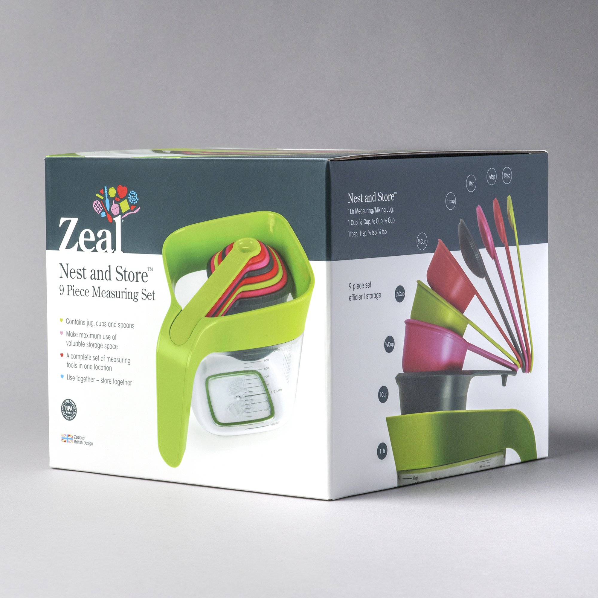 Zeal L207L Messbecher-Set, Kunststoff, Lime