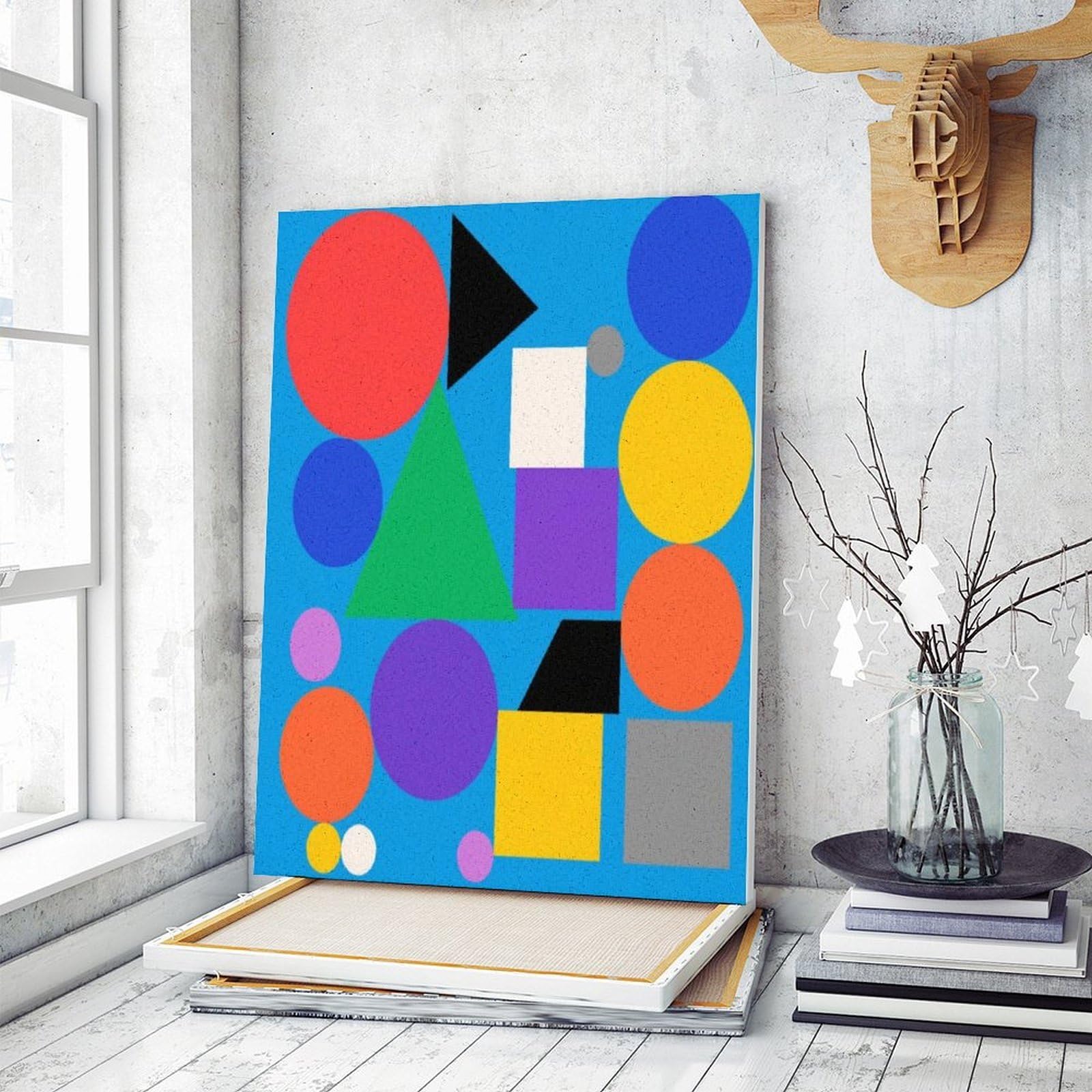 KOAYUBFC Geometrie Malen nach Zahlen Kit für Erwachsene Anfänger Erwachsene Malen nach Zahlen Kits auf Leinwand DIY Acryl Ölfarben Malerei mit Pinseln für Geschenk Home Wall Decor