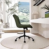 Vista 22 de YOUNIKE Silla de oficina, silla de escritorio sin brazos con ruedas, sillas giratorias ajustables para computadora de oficina en casa, silla