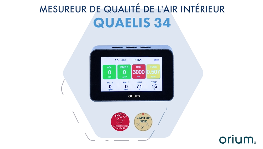 Capteur de qualité de l’air intérieur ORIUM Quaelis 34 | Leroy Merlin