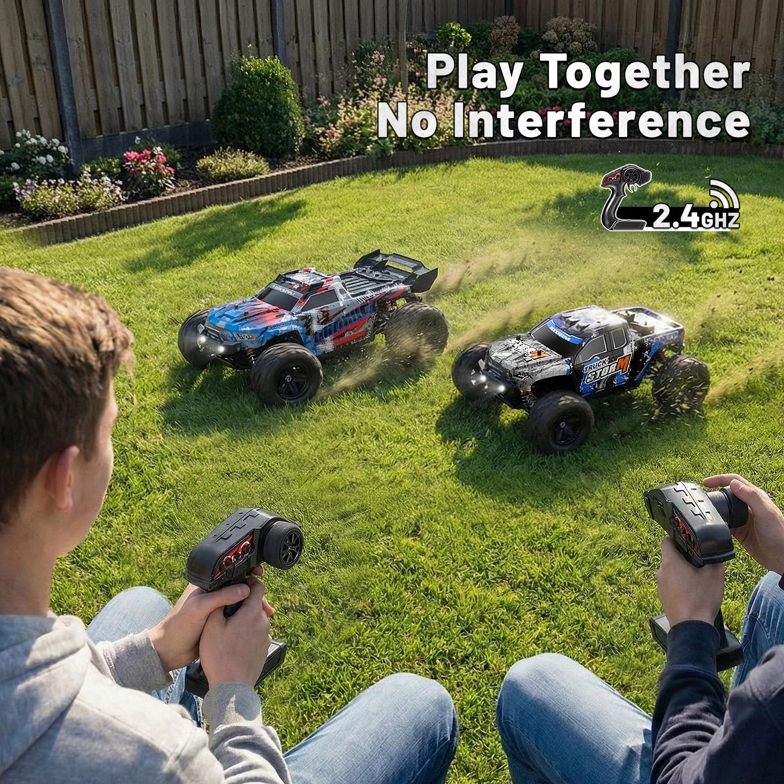 Womaqu Macchina telecomandata professionale Adulti e Ragazzi 1:18 4x4 RC 36 km/h, auto radiocomandata fuoristrada da esterno, resistente agli spruzzi, con Trasmissione in Metallo e 2 Batterie