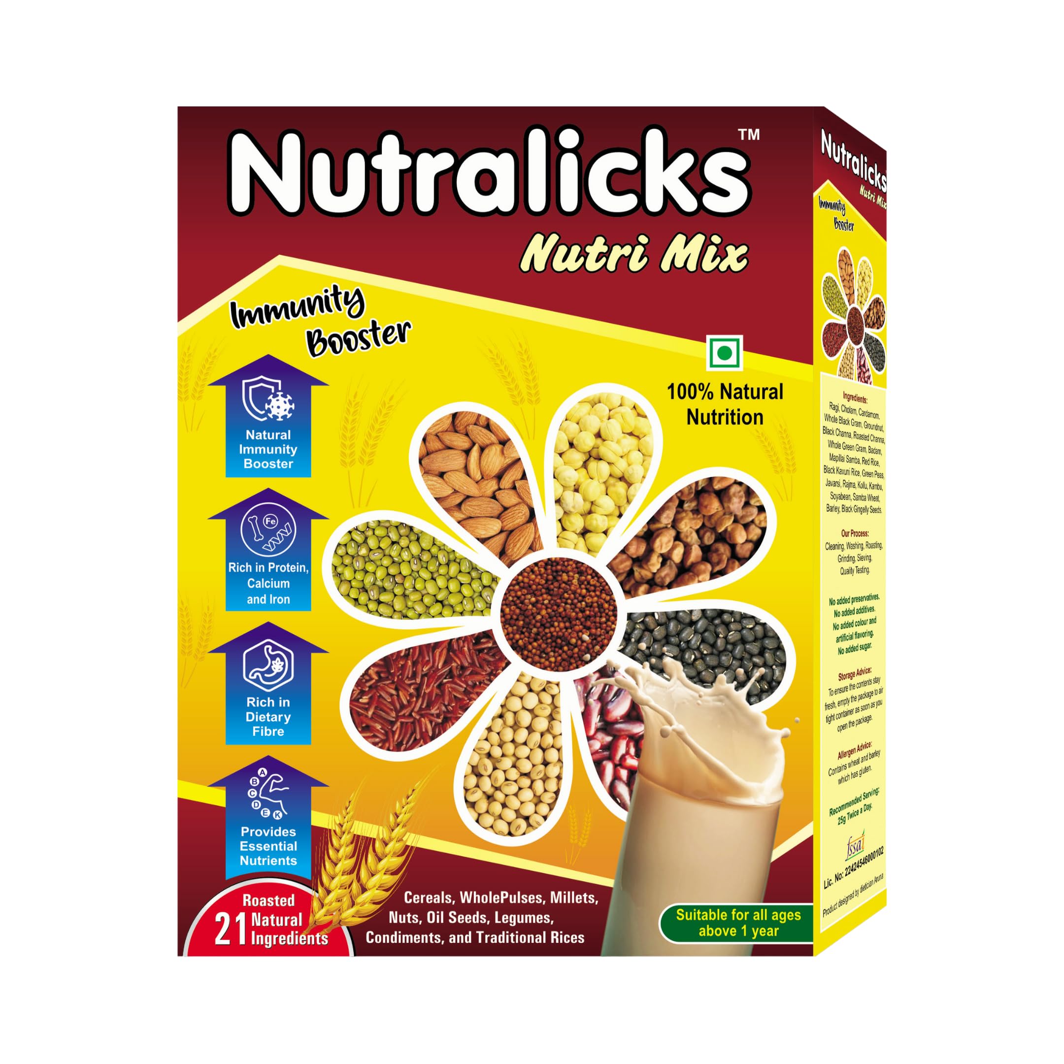 Nutralicks Nutri Mix � 100% Natural Multi-Grain Health Mix | 20+ Super Ingredients | No Added Sugar | Ideal for All Ages-image-13