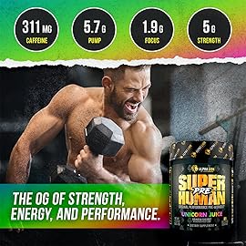 ALPHA LION Superhuman Pre Workout Powder, Beta Alanine, L-Taurine & Tri-Source Caffeine for Sustained Energy & Focus, Nitric Oxide & Citrulline for Pump (21 Servings, Unicorn Juice)